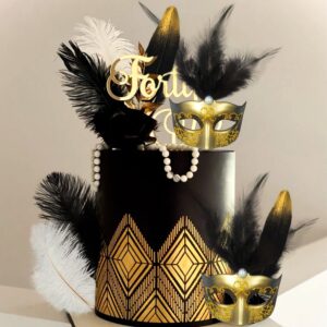 jevenis art deco cake mask cake decoration prom cake decoration black gold cake decoration masquerade masks cake decoration feathers cake decoration gatsby cake decoration