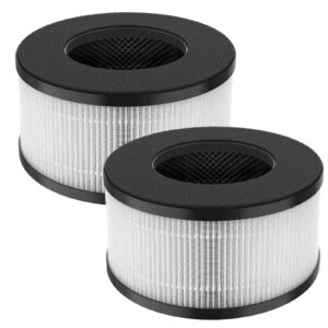 bs-01 true hepa h13 replacement filter compatible with slevoo bs-01 air purifier, 3-in-1 hepa filter replacement for slevoo air purifier bs-01, 2 pack bs01 air filter (not fit for bs-03)