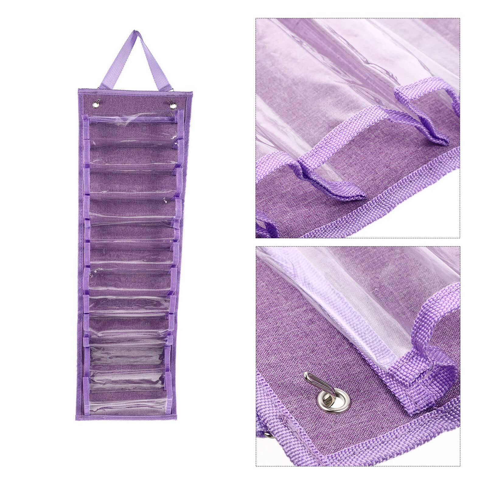 EXCEART Shelf Bracket Vinyl Roll Holder Vinyl Roll Storage Rack 12 Compartments Wall Mount Over The Door Craft Vinyl Storage Organizer Wrap Organizer for Closet Purple Jewelry Holder Stand