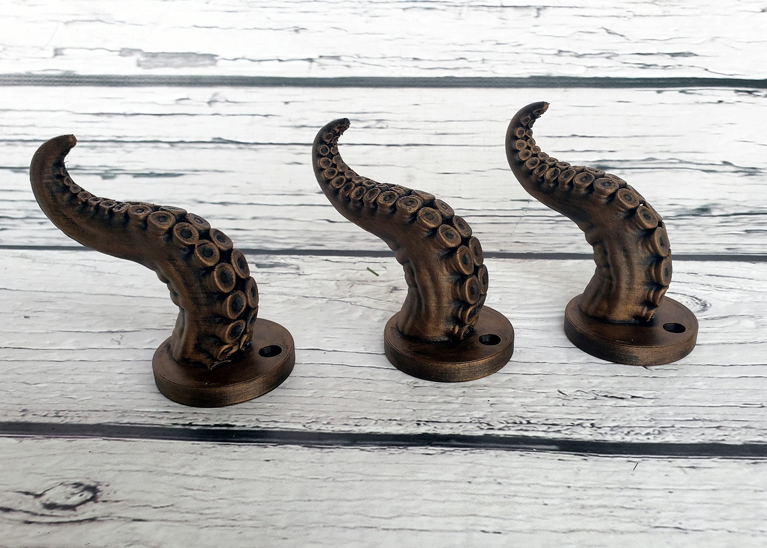 3 Piece Tentacle Hook Set Octopus Hangers Towel hooks antique bronze finish