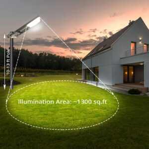 Mii-PWR Outdoor Solar Lights for Yard Waterproof IP65 Motion Sensor Auto ON Off Dusk to Dawn LED Street Light for Outside Backyard Garden Deck Patio Driveway Pathway…