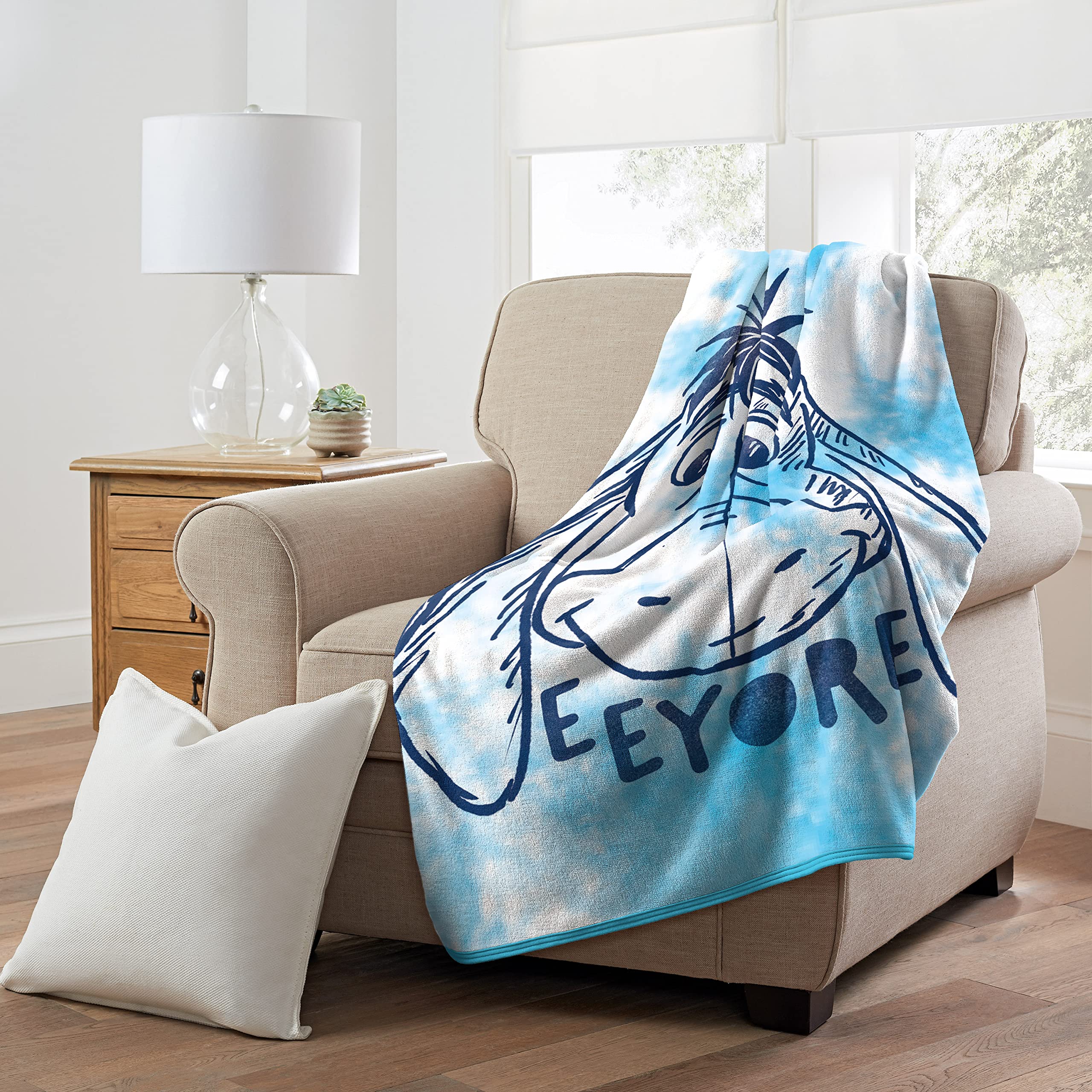 Northwest Winnie The Pooh Micro Raschel Throw Blanket, 46" x 60", Tie Dye Eeyore