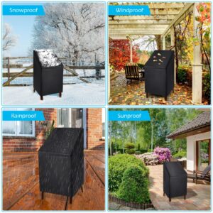 Moukeren Black Outdoor Chair Cover Waterproof Stacking Chair Cover Patio Chair Cover 210D Oxford Cloth Lounge Chair Cover High Back Outdoor Chair Cover Furniture Cover 25" L x 25" W x 47" H (8)