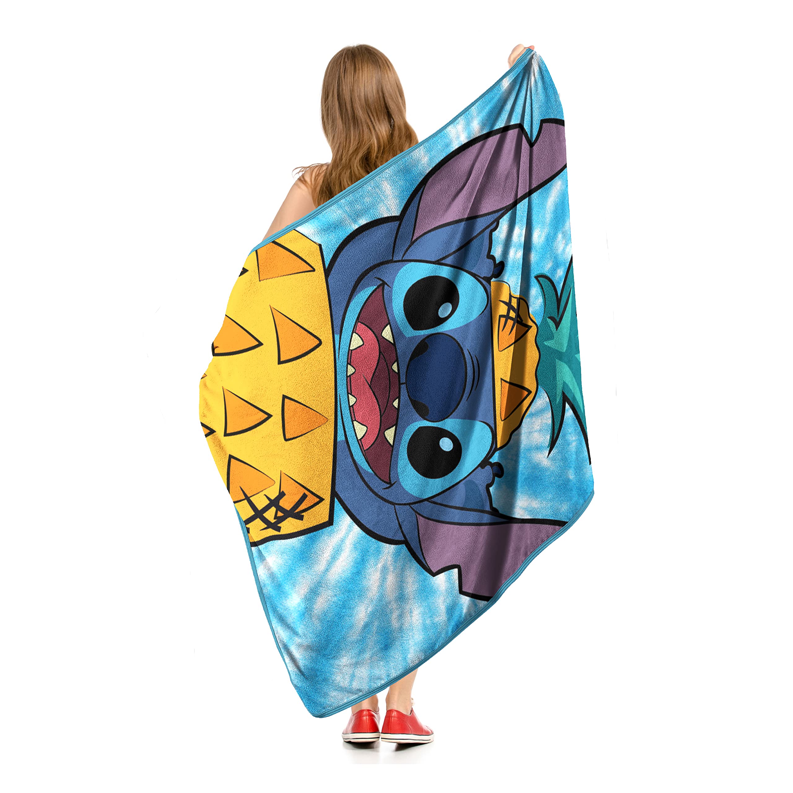 Northwest Lilo and Stitch Micro Raschel Throw Blanket, 46" x 60", Pineapple Surprise