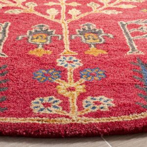 SAFAVIEH Heritage Collection Area Rug - 9' x 12', Red & Multi, Handmade Traditional Oriental Wool, Ideal for High Traffic Areas in Living Room, Bedroom (HG418Q)