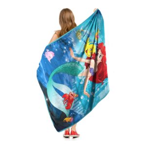 Northwest Little Mermaid/Ariel Micro Raschel Throw Blanket, 46" x 60", Floatie Friends