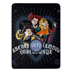 northwest disney's hocus pocus micro raschel throw blanket, 46" x 60", i heart hocus