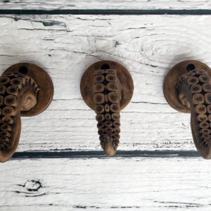 3 Piece Tentacle Hook Set Octopus Hangers Towel hooks antique bronze finish