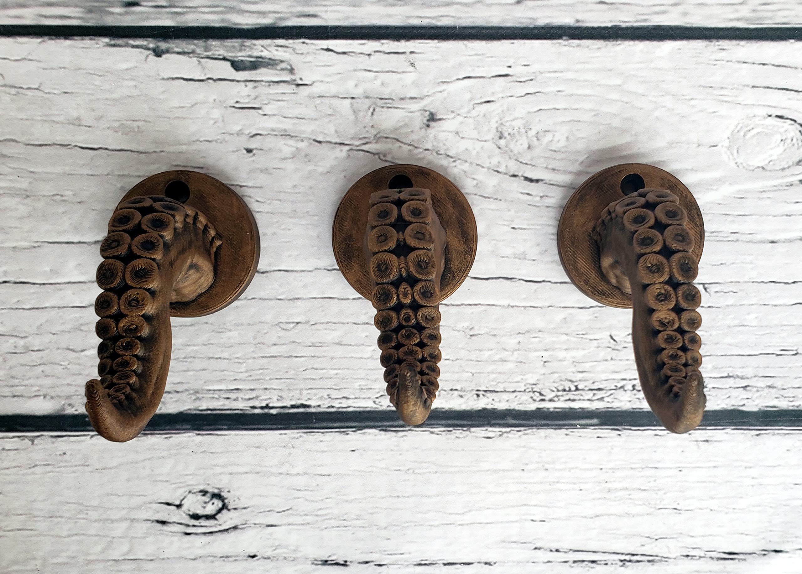 3 Piece Tentacle Hook Set Octopus Hangers Towel hooks antique bronze finish