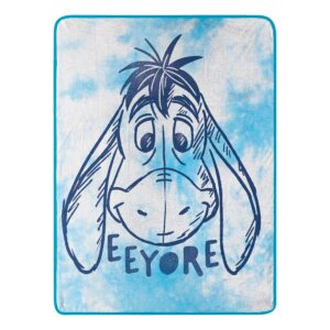 northwest winnie the pooh micro raschel throw blanket, 46" x 60", tie dye eeyore