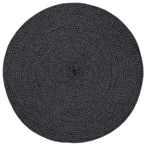 safavieh braided collection area rug - 3' round, black & white, handmade country farmhouse, ideal for high traffic areas in living room, bedroom (brd403z)