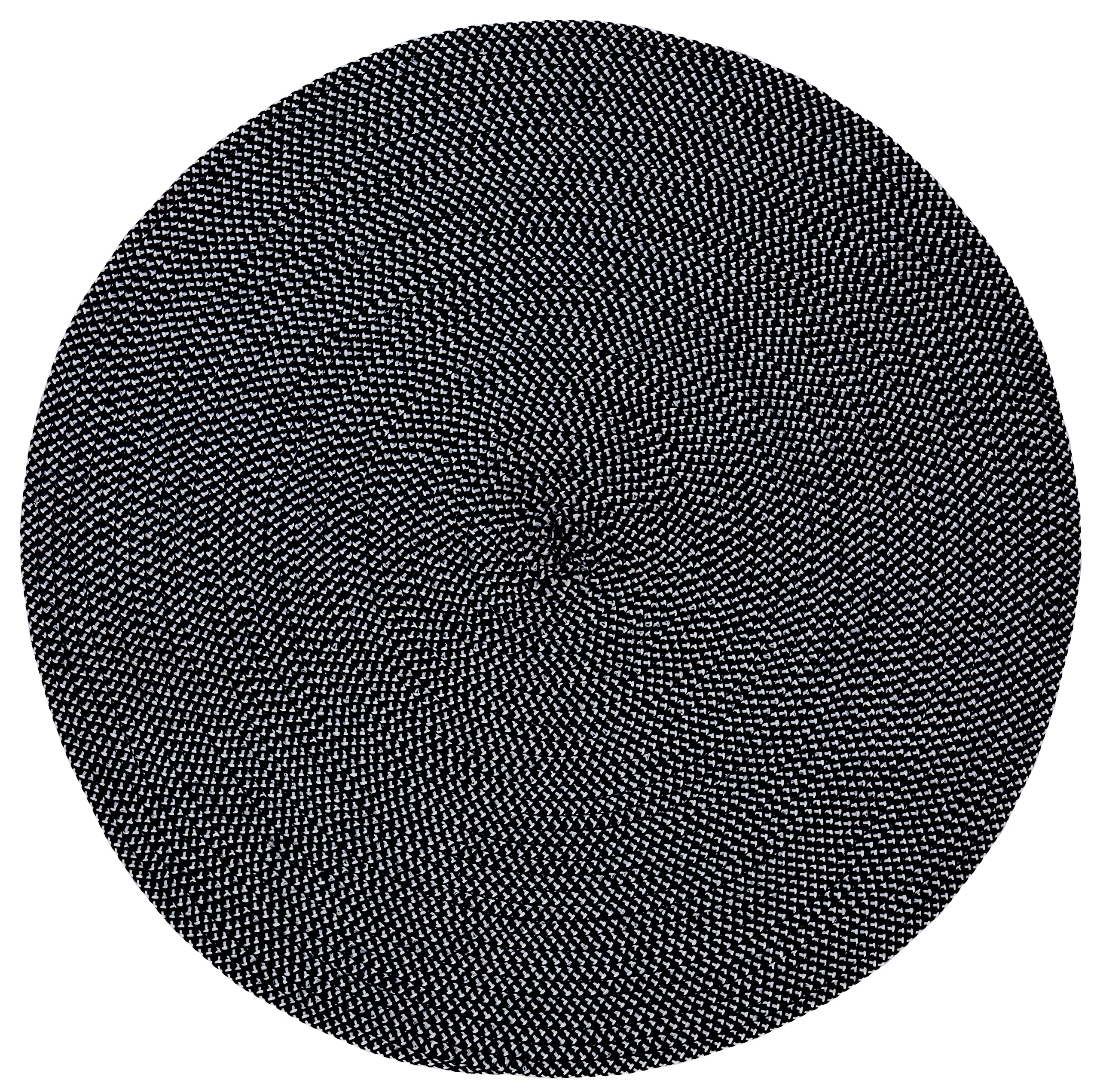 SAFAVIEH Braided Collection Area Rug - 3' Round, Black & White, Handmade Country Farmhouse, Ideal for High Traffic Areas in Living Room, Bedroom (BRD403Z)