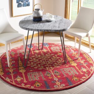 SAFAVIEH Heritage Collection Area Rug - 9' x 12', Red & Multi, Handmade Traditional Oriental Wool, Ideal for High Traffic Areas in Living Room, Bedroom (HG418Q)