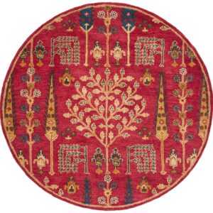 SAFAVIEH Heritage Collection Area Rug - 9' x 12', Red & Multi, Handmade Traditional Oriental Wool, Ideal for High Traffic Areas in Living Room, Bedroom (HG418Q)