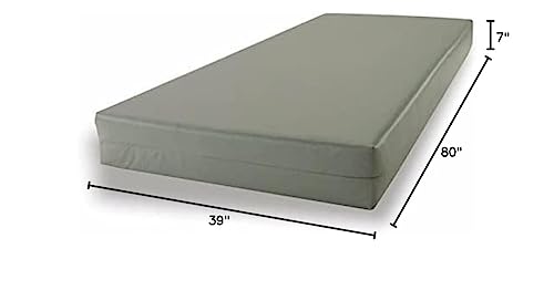 Mielmoon Waterproof Foam Mattress Vinyl Multipurpose Medium Firm Plush, Double Sided Made in USA,Mattress in a Box for Pain Relief (7 inch, Twin XL)