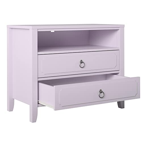 Novogratz Her Majesty 2 Drawer Nightstand, Lavender