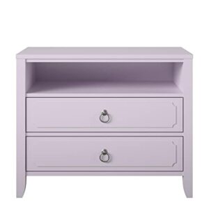 Novogratz Her Majesty 2 Drawer Nightstand, Lavender