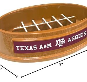 NCAA Super-Bowl - Texas A&M Slow Feeder Dog Bowl. Football Design Slow Feeding Cat Bowl for Healthy Digestion. Non-Slip Pet Bowl for Large & Small Dogs & Cats