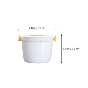 Hemoton 2pcs Microwave Food Container Rice Cooker Food Container: 1L Pasta Cooker Maker Oven Rice Cooker Steamer Microwave Cookware for Rice Chicken Pasta Rice Cooking Pot