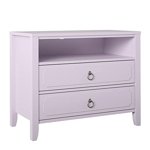 Novogratz Her Majesty 2 Drawer Nightstand, Lavender