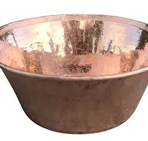 CELLY PARTY 16" Authentic and Cazo De Cobre Original Para Carnitas Large Heavy Duty Gauge Copper Pot Hand Hammered Made in Mexico 100% Copper Wok Jam Pan