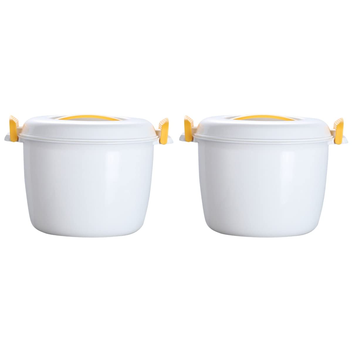 Hemoton 2pcs Microwave Food Container Rice Cooker Food Container: 1L Pasta Cooker Maker Oven Rice Cooker Steamer Microwave Cookware for Rice Chicken Pasta Rice Cooking Pot