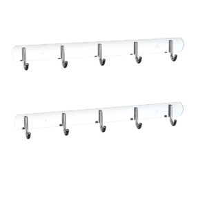 lemonidea stainless steel hooks rack wall mounted key holder coat hook towels clothes hangers rail for kitchen, bathroom, laundry room - set of 2