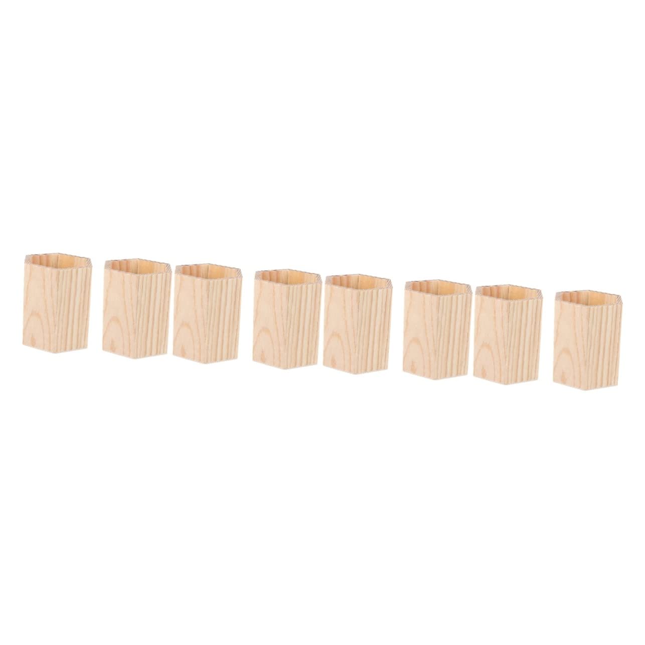 SEWACC 8 pcs Hexagon Compartments Organizers Multi Planter Toothbrush Color Holder Tube Wood Unpainted Unfinished Bedroom DIY Stand Stationery Crafts Pot Cosmetic Vase