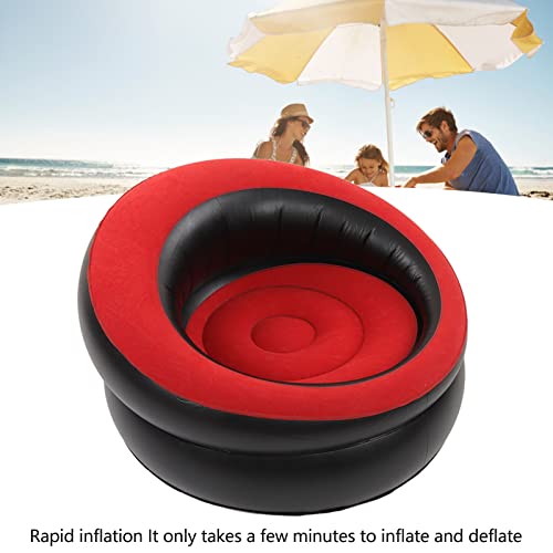 ASHATA Inflatable Leisure Sofa, Simple Sofa Flocking Couch, Inflatable Chair Ergonomic Design Air Chaise Lounge Portable Blow Up Sofa, for Room Balcony Garden Terrace (Red)