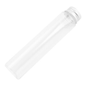 ZEONHEI 40 PCS 110ml Clear Plastic Test Tubes with Screw Caps, 140 x 32mm Flat Test Tubes, Plastic Storage Tubes for Bath Salt and Candy Storage, Science Party Favors