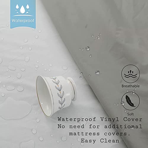 Mielmoon Waterproof Foam Mattress Vinyl Multipurpose Medium Firm Plush, Double Sided Made in USA,Mattress in a Box for Pain Relief (7 inch, Twin XL)