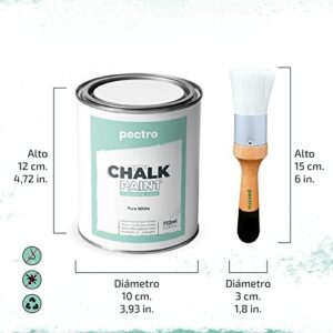 Black Chalk Paint for Furniture 25 fl.Oz. (750ml) + Special Brush - Furniture Paint no Sanding or Priming - Chalk Finish Wood Paint - DIY Projects Home Decor & Improvement (DEEP Black)