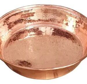 CELLY PARTY 17" Authentic Copper Original Spanish Paella and Maple Syrup Pan Large Heavy Duty Gauge Copper Pan Paellera de Cobre Hand Hammered Made in Mexico 100% Copper Wok Jam Pan