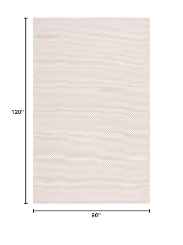 SAFAVIEH Vermont Collection Area Rug - 8' x 10', Ivory, Handmade Wool & Cotton, Ideal for High Traffic Areas in Living Room, Bedroom (VRM650A)