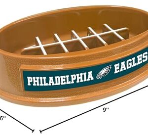 NFL Super-Bowl - Philadelphia Eagles Slow Feeder Dog Bowl. Football Design Slow Feeding Cat Bowl for Healthy Digestion. Non-Slip Pet Bowl for Large & Small Dogs & Cats