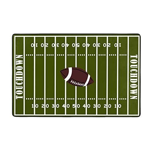 Sports AreaRug Retro American Football Field and Rugby Floor Mat Non-Slip Doormat Living Dining Dorm Room Bedroom Decor Carpet 32X20inch