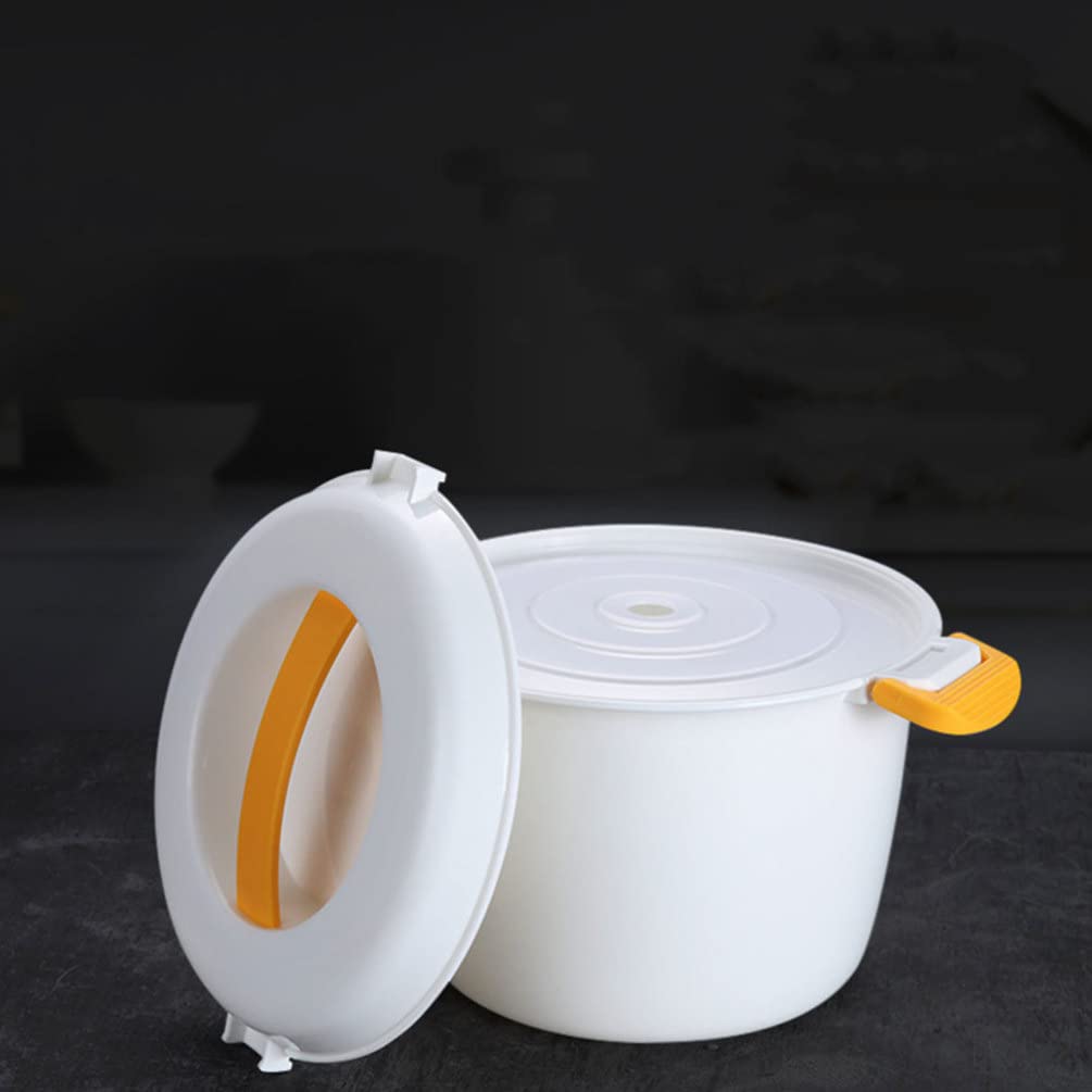 Hemoton 2pcs Microwave Food Container Rice Cooker Food Container: 1L Pasta Cooker Maker Oven Rice Cooker Steamer Microwave Cookware for Rice Chicken Pasta Rice Cooking Pot