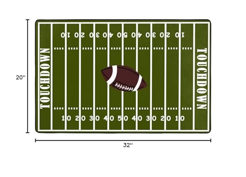 Sports AreaRug Retro American Football Field and Rugby Floor Mat Non-Slip Doormat Living Dining Dorm Room Bedroom Decor Carpet 32X20inch