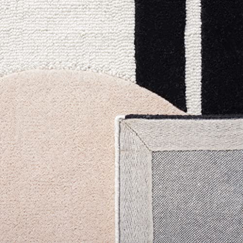 SAFAVIEH Rodeo Drive Collection Area Rug - 8' x 10', Blush & Black, Handmade Mid-Century Modern Abstract Wool, Ideal for High Traffic Areas in Living Room, Bedroom (RD856U)