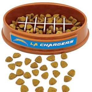 nfl super-bowl - los angeles chargers slow feeder dog bowl. football design slow feeding cat bowl for healthy digestion. non-slip pet bowl for large & small dogs & cats