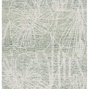 SAFAVIEH Metro Collection Area Rug - 8' x 10', Green & Ivory, Handmade Floral Wool, Ideal for High Traffic Areas in Living Room, Bedroom (MET875Y)