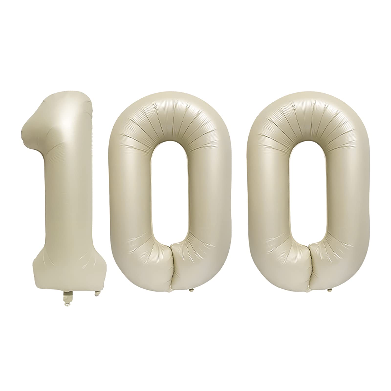 40 Inch Number Balloon Foil Balloon Number 100 Jumbo Giant Balloon Number 100 Balloon for 100th Birthday Party Decoration Wedding Anniversary Graduation Celebration, Cream White 100 Number Balloon