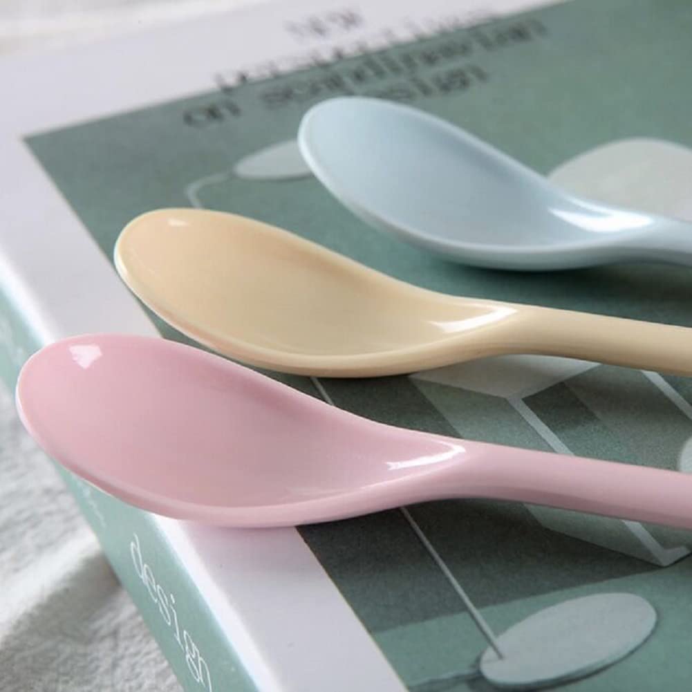 ccHuDE 5 Pcs Long Handle Melamine Spoons Colorful Coffee Spoons Cocktail Stirring Spoons Yogurt Mixing Teaspoon for Ice Cream Milk