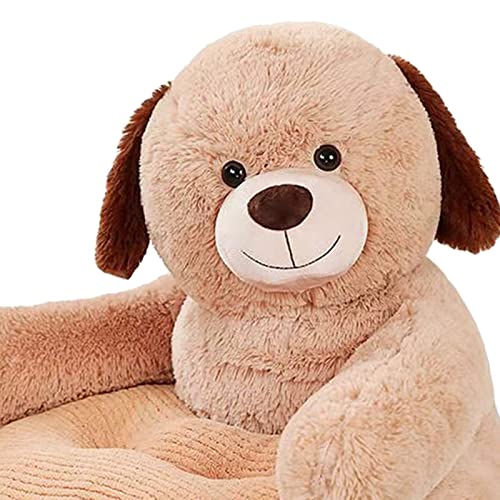 Gralara Kids Plush Cartoons Small Sofa Chair Size 19x19x17.7inch for Home Multiple Purposes Premium Materials Learning Sitting Nurseries Decoration, Dog