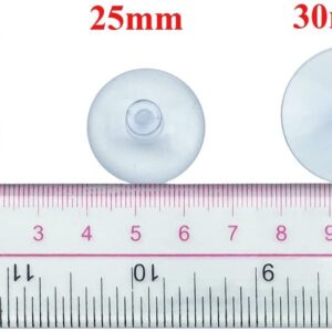 OMYZERO 100pcs Mini Clear Plastic Suction Cups Without Hooks (30mm)