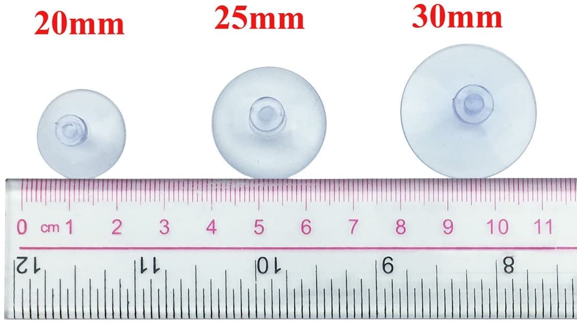 OMYZERO 100pcs Mini Clear Plastic Suction Cups Without Hooks (30mm)