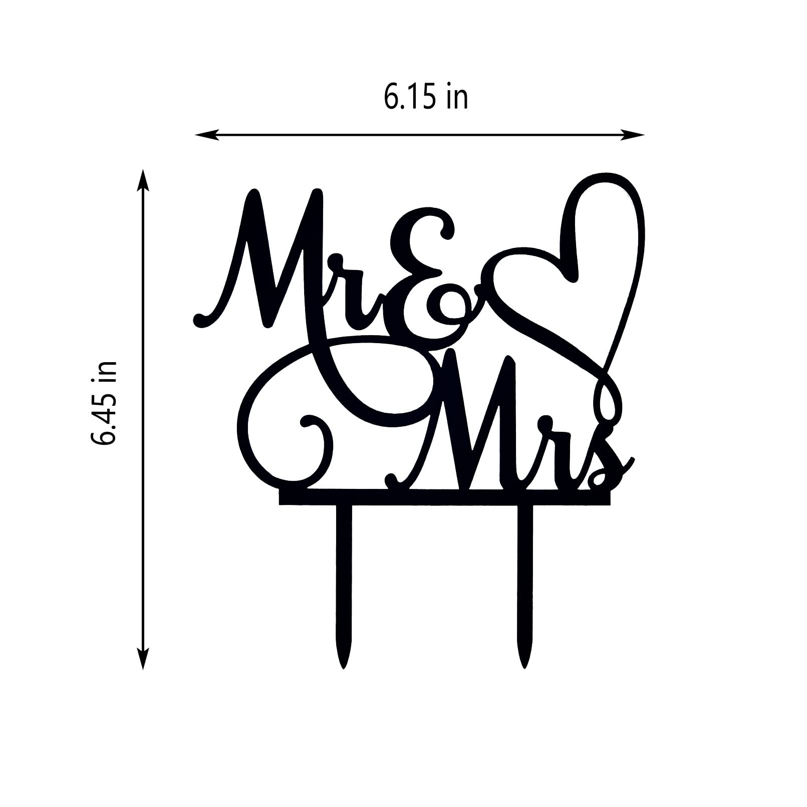 JIEEIN Mr and Mrs Cake Topper - Bride and Groom Sign Wedding, Engagement Cake Toppers Decoration, Black Acrylic