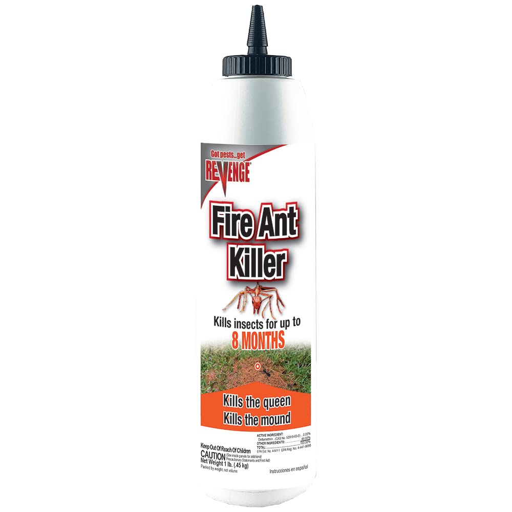 Bonide 4501 Dust, Revenge Fire Killer, 1 lb Ready-to-Use Insecticide for Outdoors, Perimeter Treatment for Ants, Bees, Roaches, Beetles