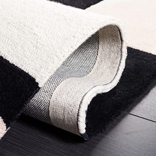 SAFAVIEH Rodeo Drive Collection Area Rug - 8' x 10', Blush & Black, Handmade Mid-Century Modern Abstract Wool, Ideal for High Traffic Areas in Living Room, Bedroom (RD856U)