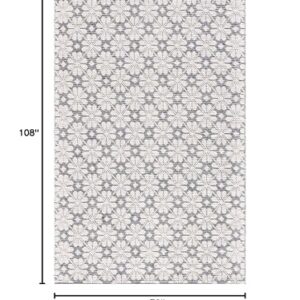 MARTHA STEWART x SAFAVIEH 6' x 9' Ivory/Navy MSR3503N Handmade Contemporary Floral Wool Area Rug